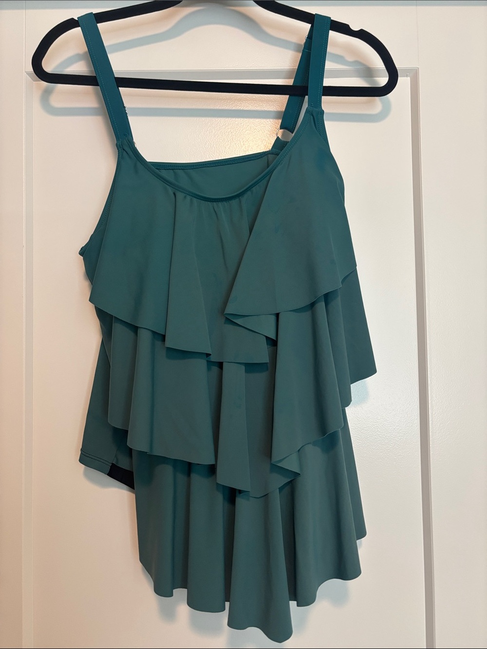 Tiered Ruffle Teal tankini top - Women